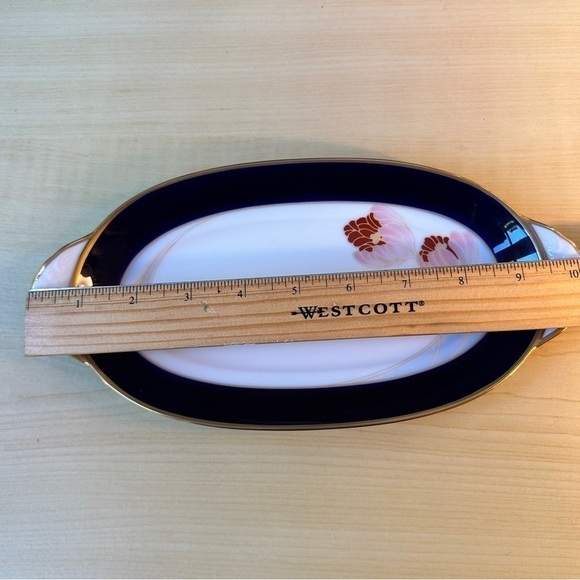 Vintage Legacy by Noritaki Formal butter dish Serving platter blue, white & gold - Picture 11 of 15